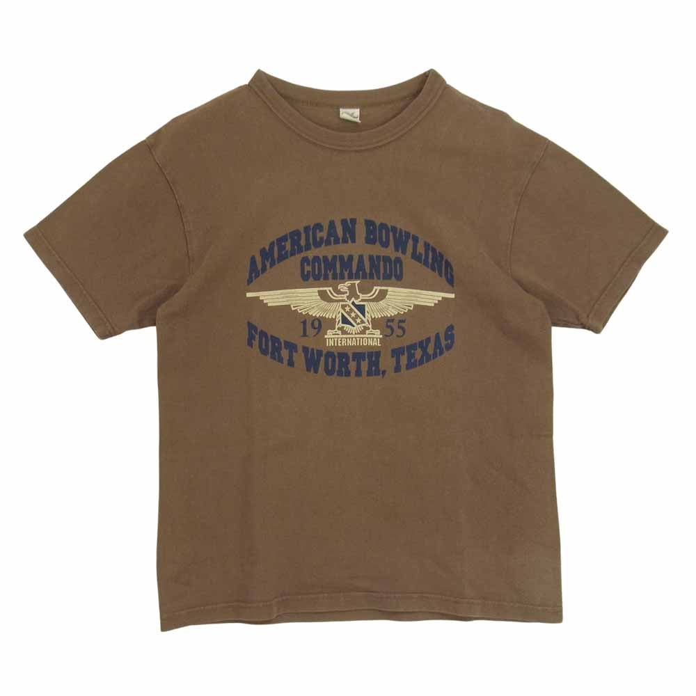 THE FLAT HEAD ザフラットヘッド BLACK MINT ブラックミント AMERICAN BOWLING COMMAND Tシャツ ブラウン系 38【中古】