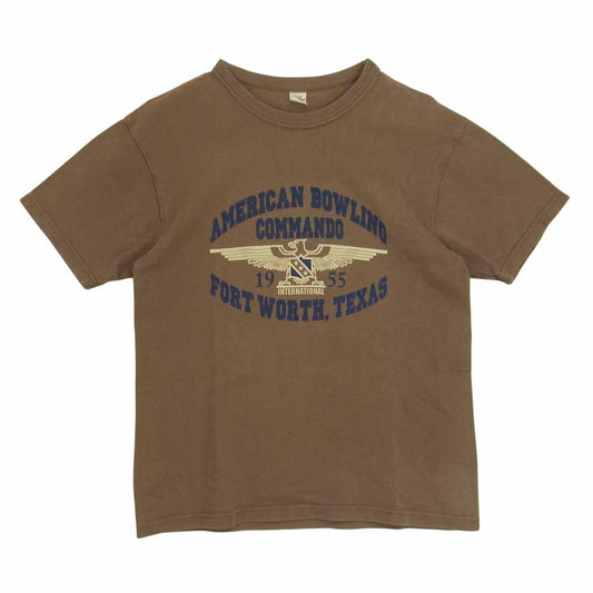 THE FLAT HEAD ザフラットヘッド BLACK MINT ブラックミント AMERICAN BOWLING COMMAND Tシャツ ブラウン系 38【中古】