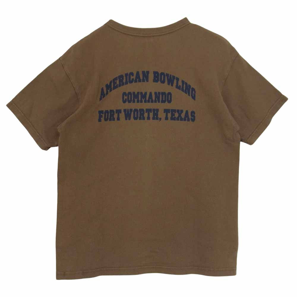THE FLAT HEAD ザフラットヘッド BLACK MINT ブラックミント AMERICAN BOWLING COMMAND Tシャツ ブラウン系 38【中古】