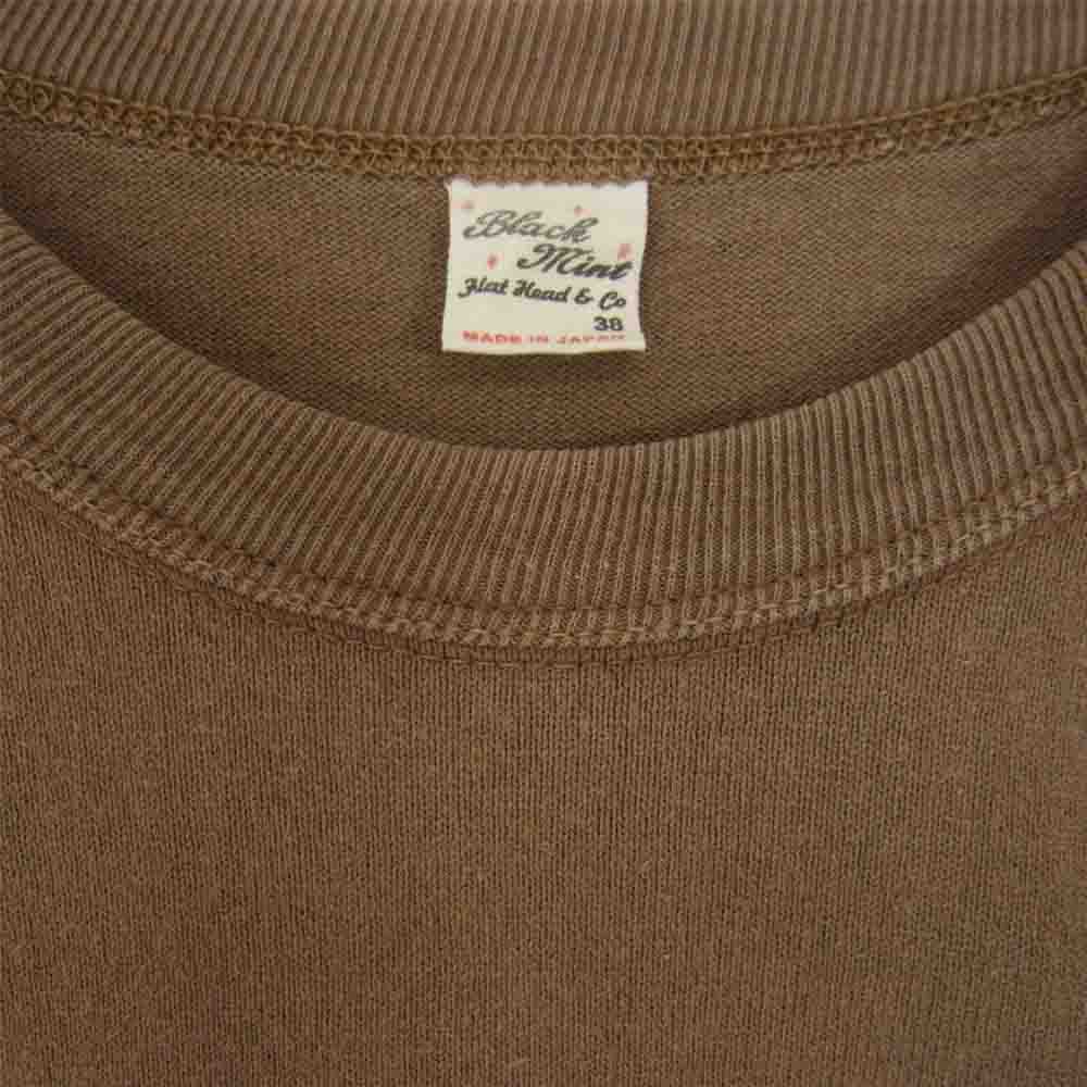 THE FLAT HEAD ザフラットヘッド BLACK MINT ブラックミント AMERICAN BOWLING COMMAND Tシャツ ブラウン系 38【中古】