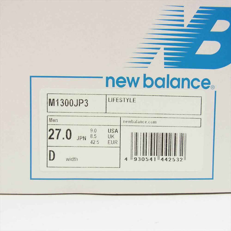 NEW BALANCE ニューバランス M1300JP3 スニーカー グレー系 27cm【美品】【中古】