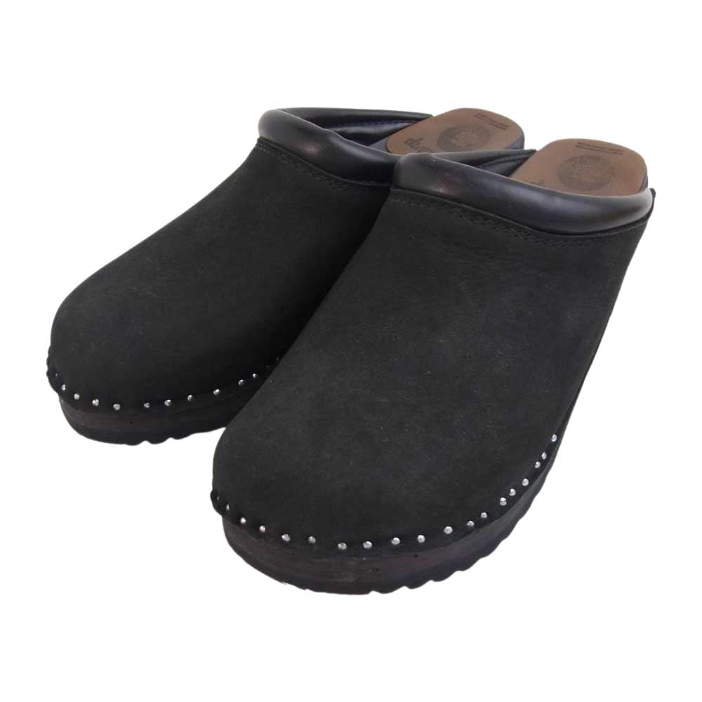 トロエントープ Swedish Clog スウェディシュクロッグ ウッドソール サボ サンダル ヌバック ブラック系 41【中古】