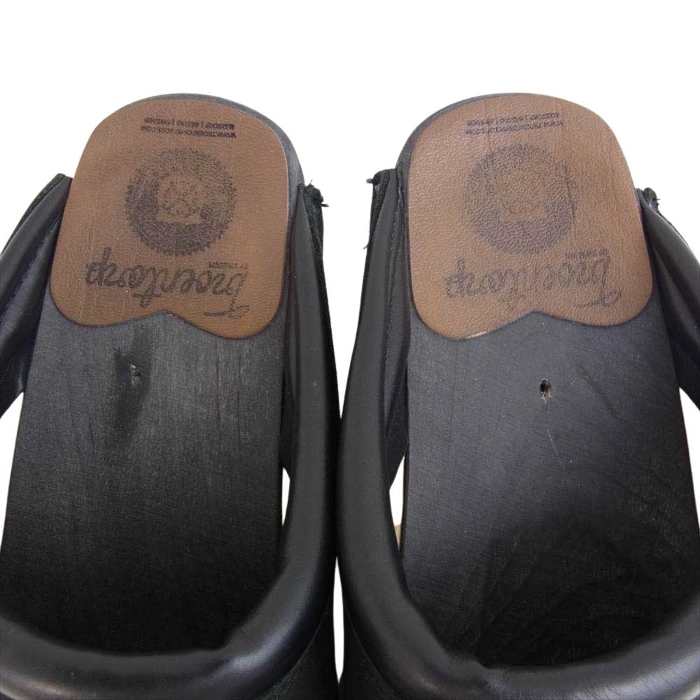 トロエントープ Swedish Clog スウェディシュクロッグ ウッドソール サボ サンダル ヌバック ブラック系 41【中古】