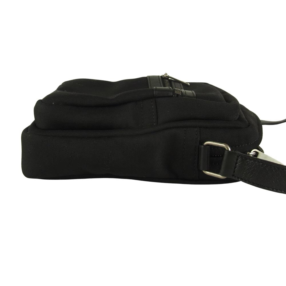 SAINT LAURENT サンローラン 581700-9w0bd-1000 SID POUCH IN CANVAS AND LEATHER クロスボディ バッグ ブラック系【中古】