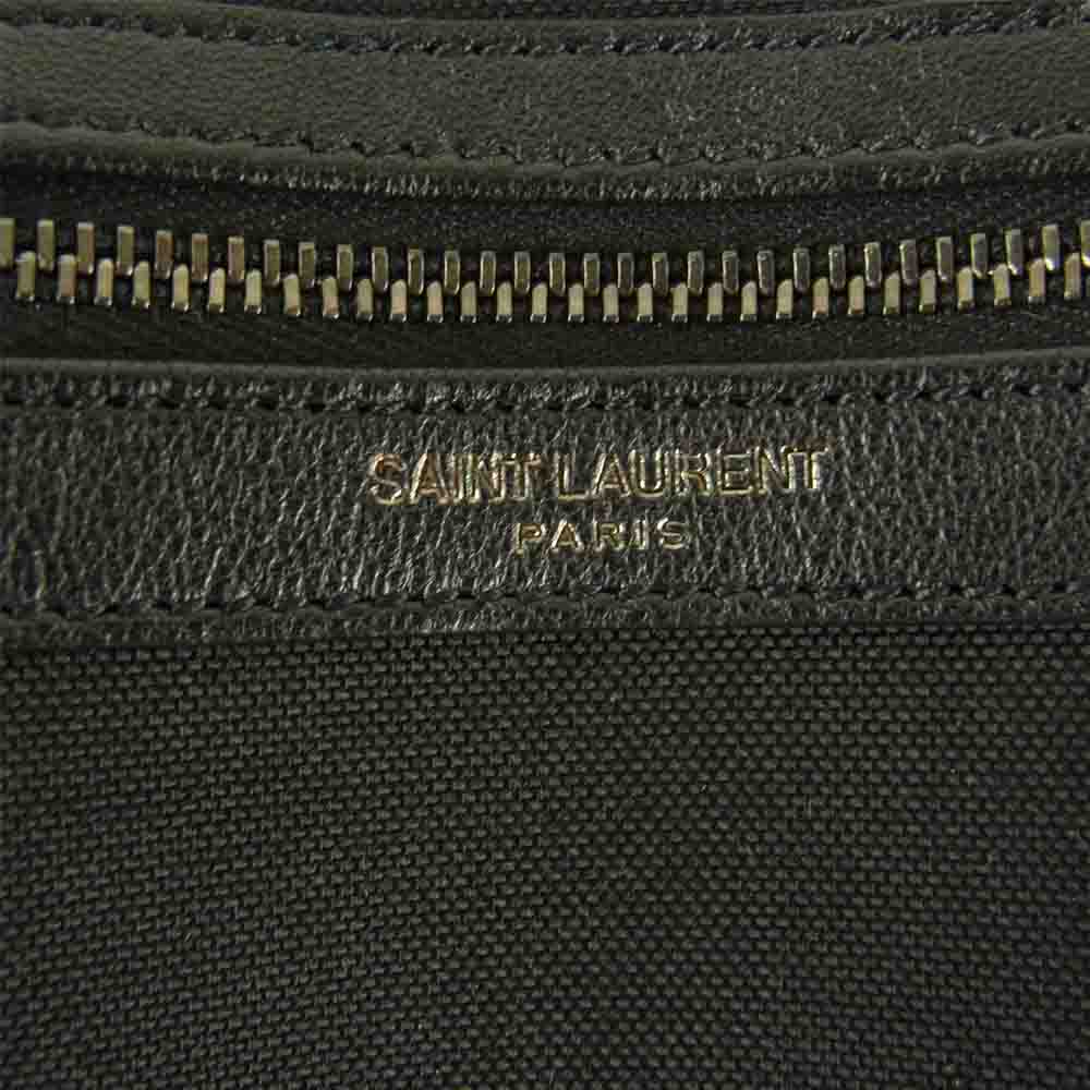 SAINT LAURENT サンローラン 581700-9w0bd-1000 SID POUCH IN CANVAS AND LEATHER クロスボディ バッグ ブラック系【中古】