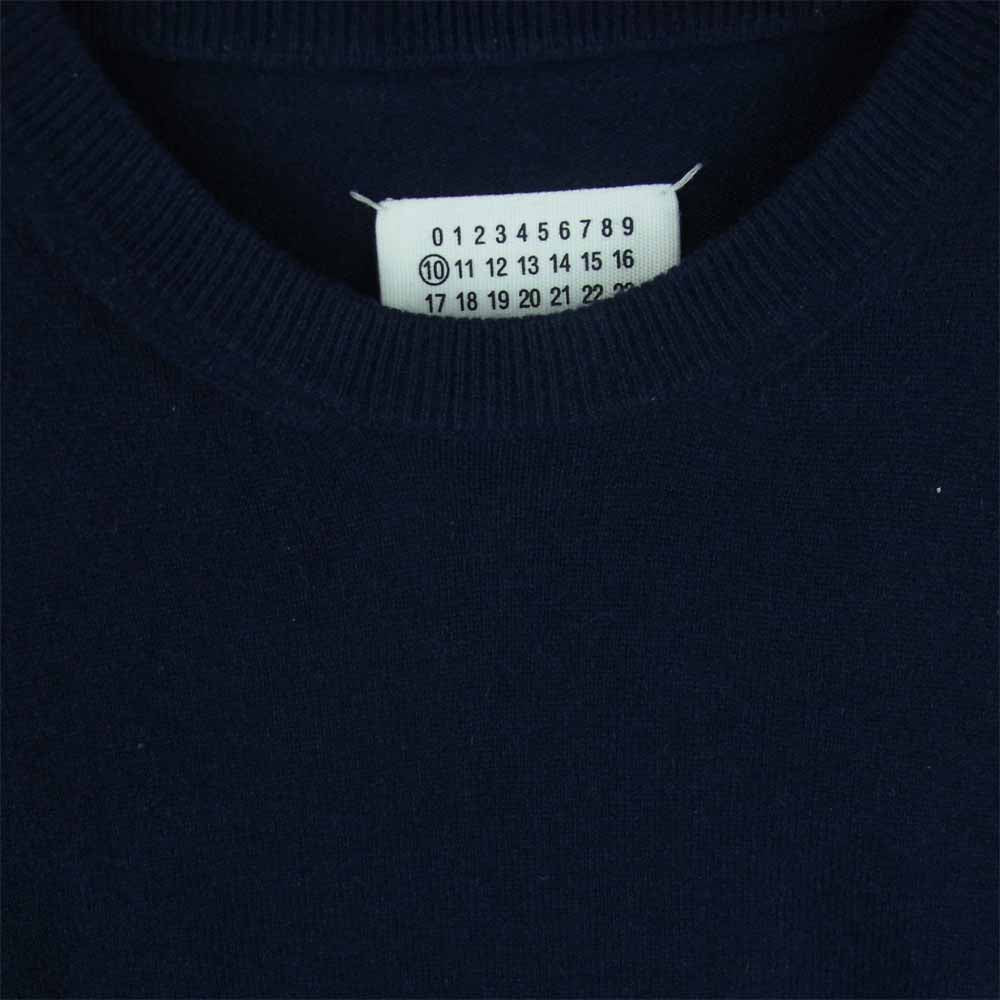 MAISON MARGIELA メゾンマルジェラ S30HB0232 マルジェラジャパンタグ カシミア モヘヤ混 バイカラー ニット ネイビー系 レッド系 S【中古】