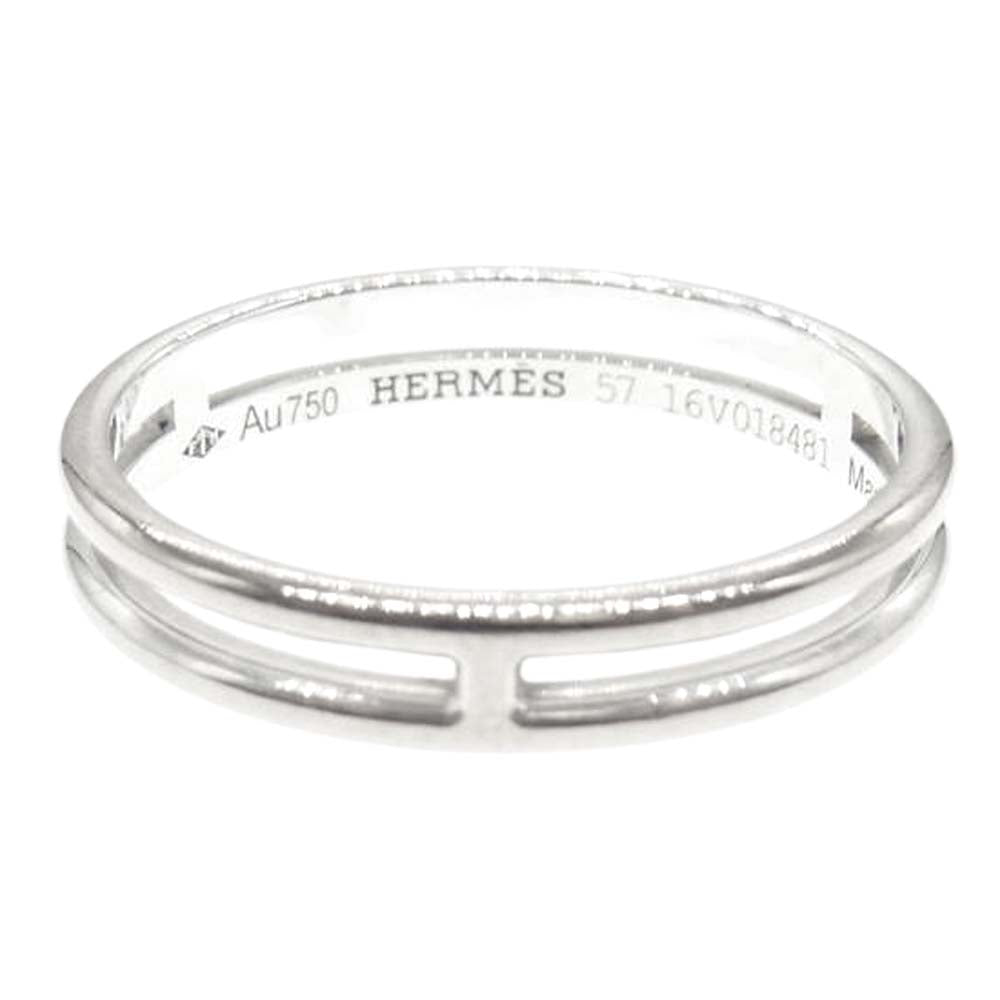 HERMES エルメス K18WG ホワイトゴールド アリアンヌ リング シルバー系【中古】