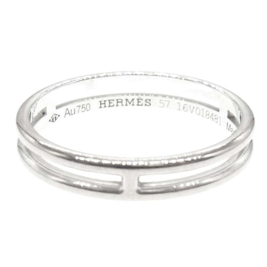 HERMES エルメス K18WG ホワイトゴールド アリアンヌ リング シルバー系【中古】