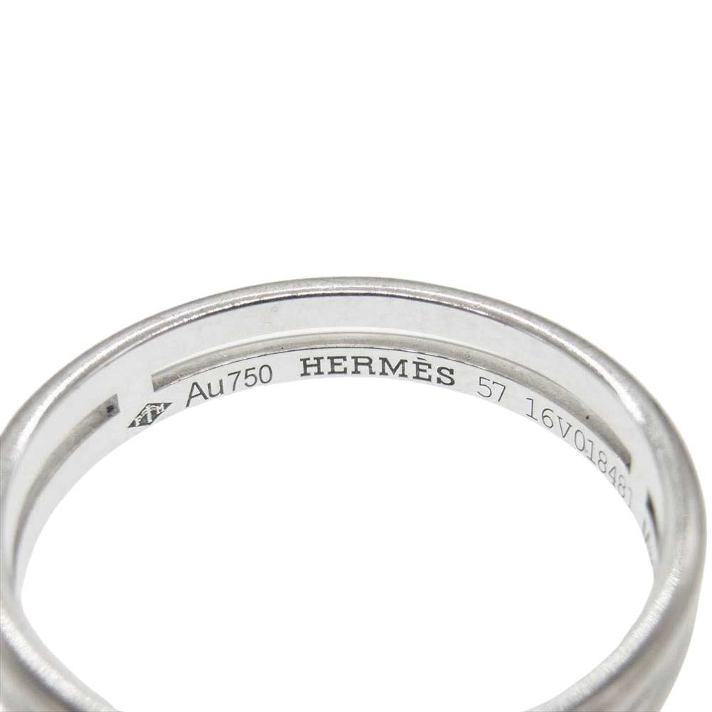 HERMES エルメス K18WG ホワイトゴールド アリアンヌ リング シルバー系【中古】