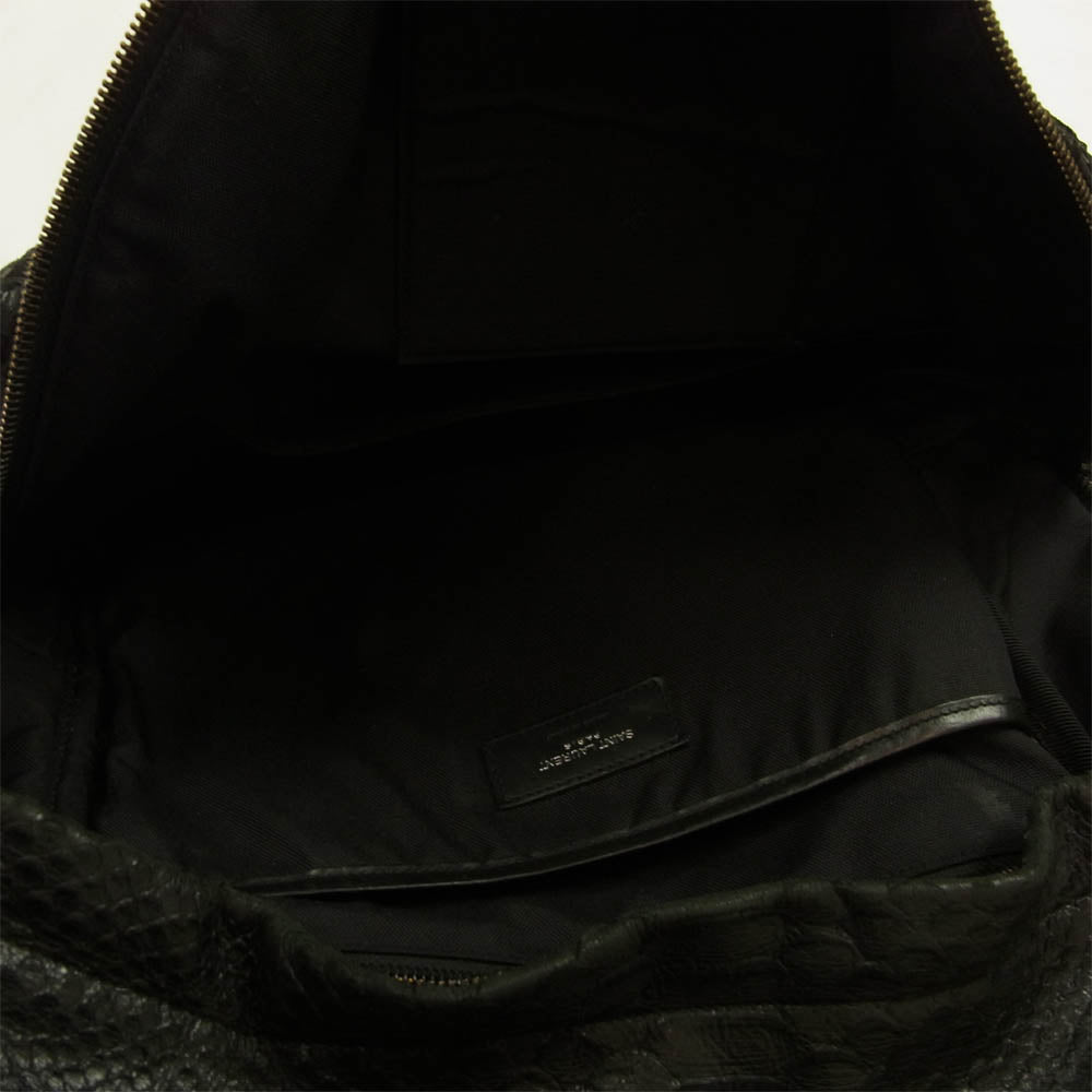 SAINT LAURENT サンローラン vnz 435988 0916 パイソンレザー バックパック リュック ブラック系【中古】