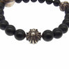 CHROME HEARTS クロムハーツ（原本無） BEAD 8mm ビーズ クロス ブレスレット ブラック系 シルバー系【中古】
