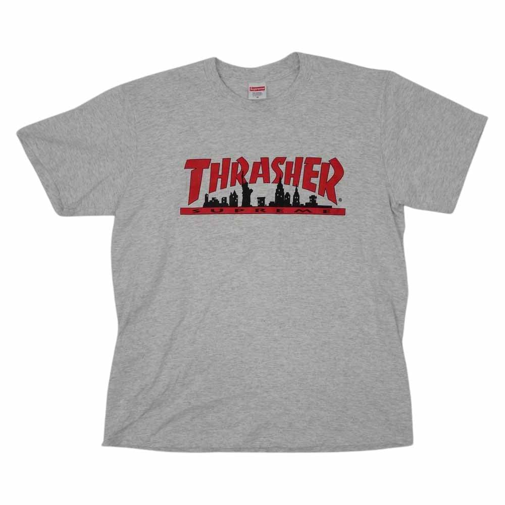 Supreme シュプリーム 21AW Thrasher Skyline Tee スラッシャー スカイライン Tシャツ グレー系 M【美品】【中古】