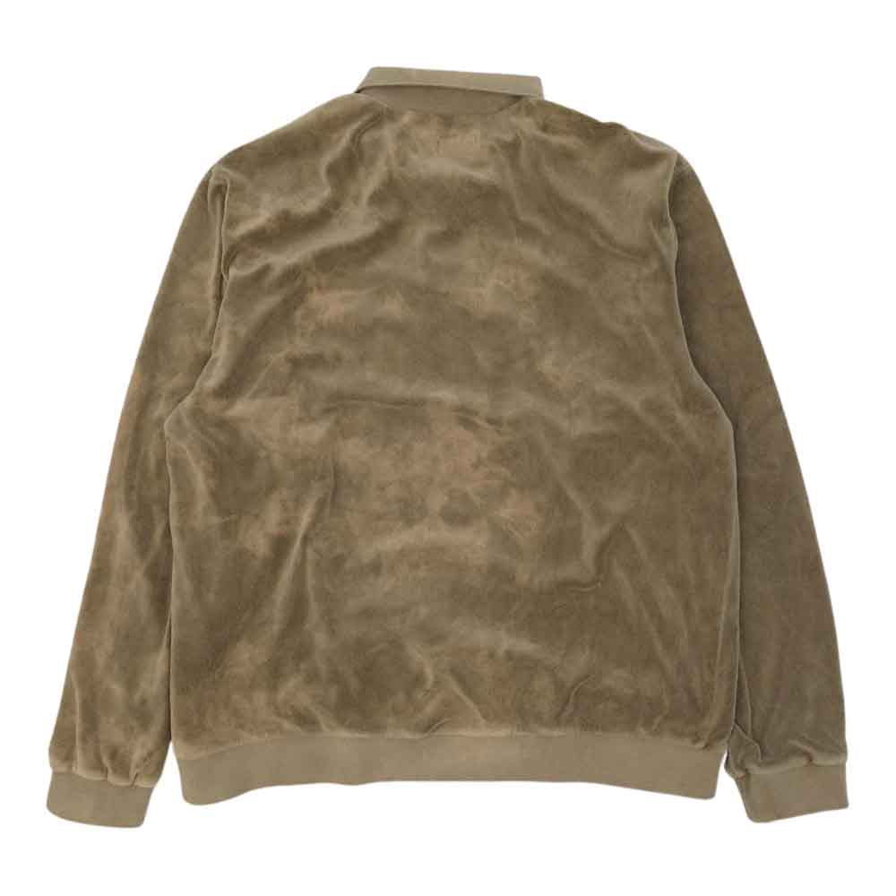 Supreme シュプリーム 21SS Bleached Velour L/S Polo ブリーチ ベロア 長袖 ポロシャツ ベージュ系 M【美品】【中古】