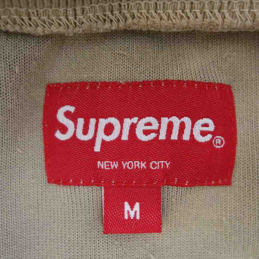 Supreme シュプリーム 21SS Bleached Velour L/S Polo ブリーチ ベロア 長袖 ポロシャツ ベージュ系 M【美品】【中古】
