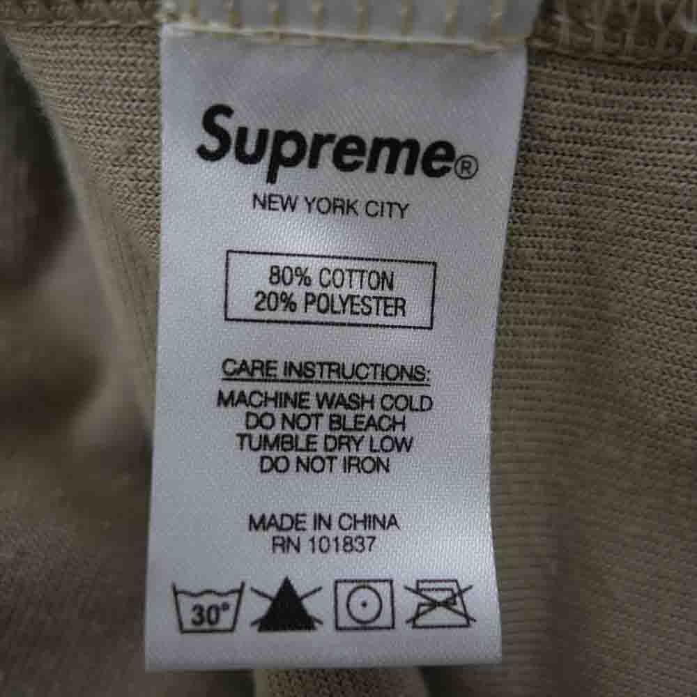 Supreme シュプリーム 21SS Bleached Velour L/S Polo ブリーチ ベロア 長袖 ポロシャツ ベージュ系 M【美品】【中古】