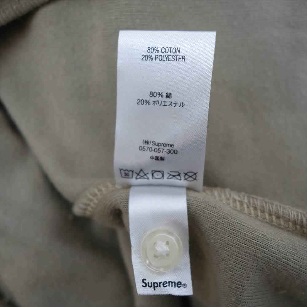Supreme シュプリーム 21SS Bleached Velour L/S Polo ブリーチ ベロア 長袖 ポロシャツ ベージュ系 M【美品】【中古】