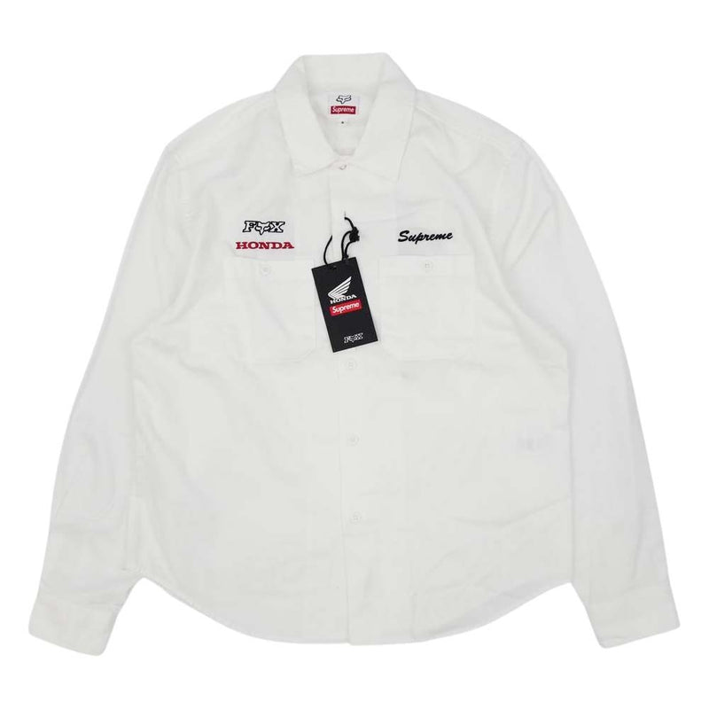 Supreme シュプリーム Honda × Fox Racing Work Shirt ホンダ フォックス レーシング ワークシャツ ホワイト系 S【美品】【中古】