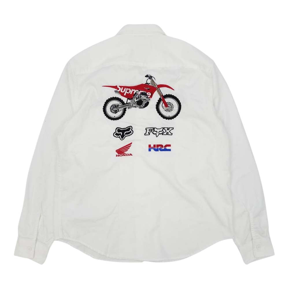 Supreme シュプリーム Honda × Fox Racing Work Shirt ホンダ フォックス レーシング ワークシャツ ホワイト系 S【美品】【中古】