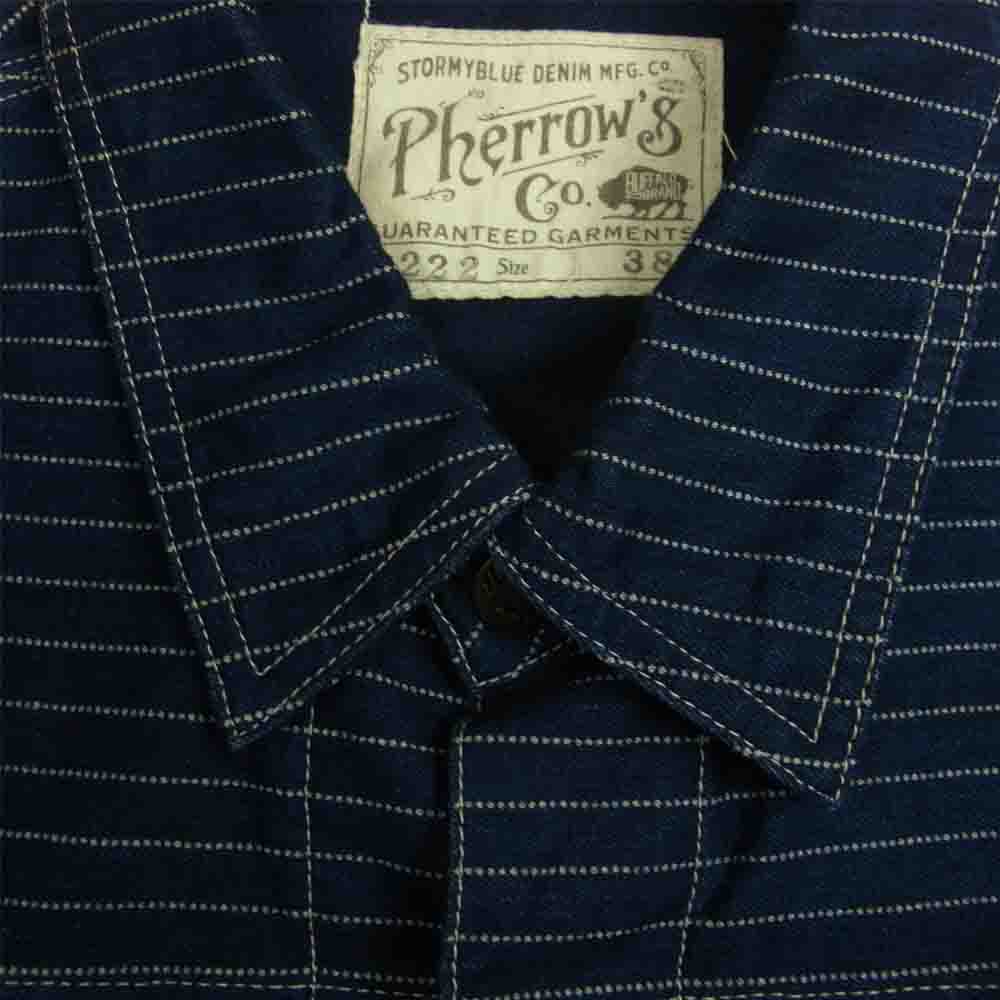 Pherrow's フェローズ lot.222 ウォバッシュ ストライプ ショートタイプ 40s モデル ワーク ジャケット インディゴブルー系 38【中古】