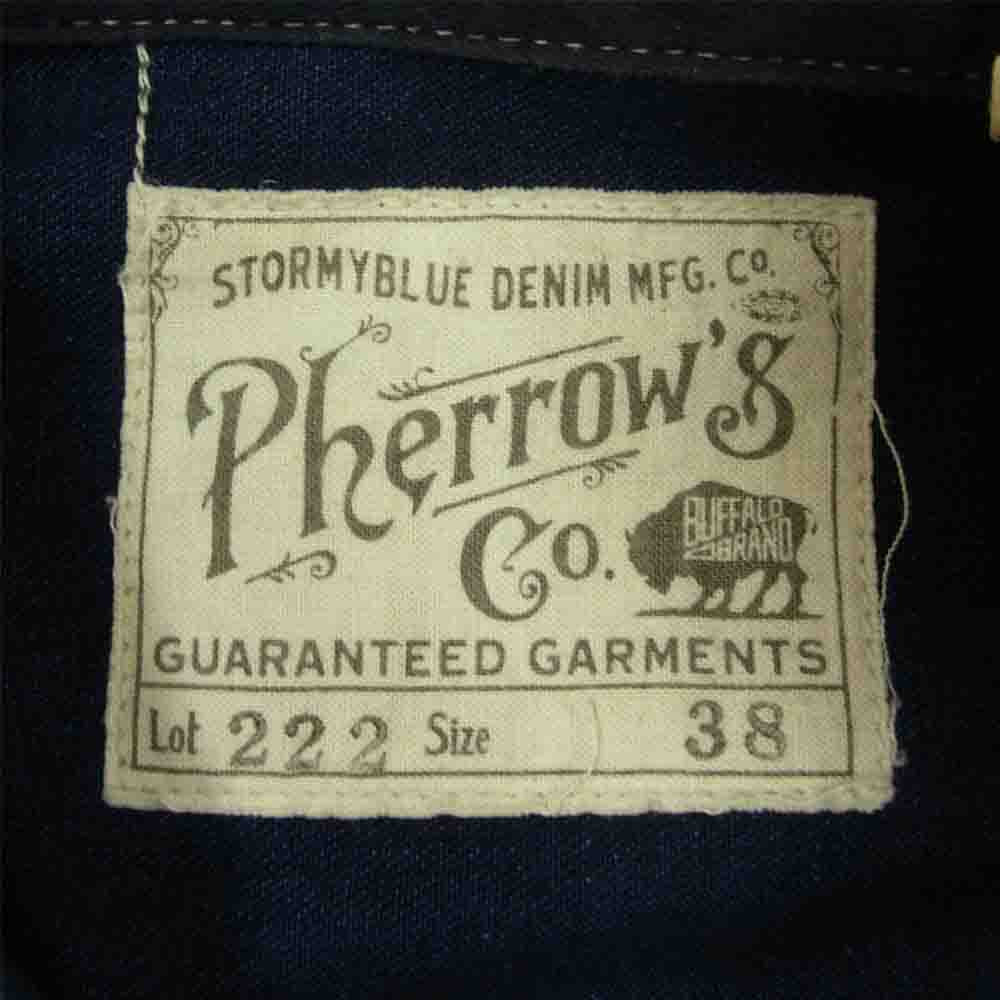 Pherrow's フェローズ lot.222 ウォバッシュ ストライプ ショートタイプ 40s モデル ワーク ジャケット インディゴブルー系 38【中古】
