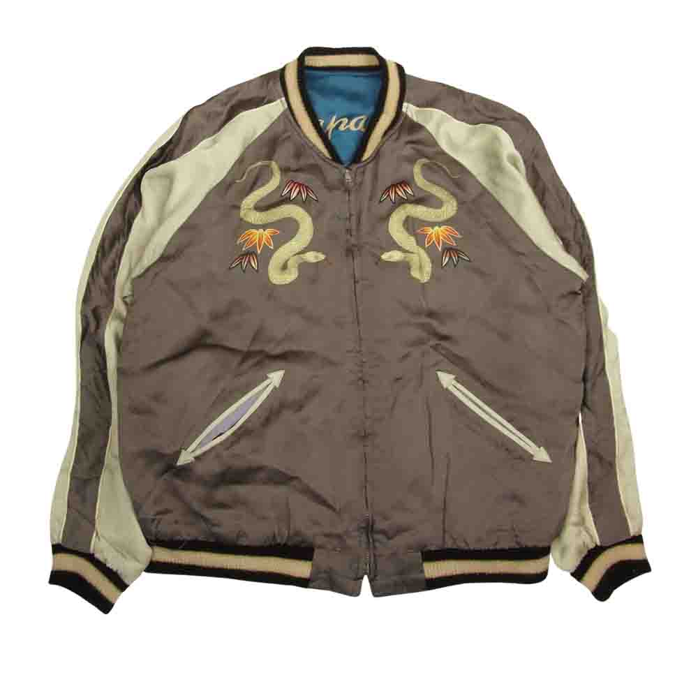 TAILOR TOYO テイラー東洋 TT4119 港商 SP スペシャル JAPAN MAP × 般若 スーベニア スカジャン ジャケット グレー系 ブルー系 大【中古】