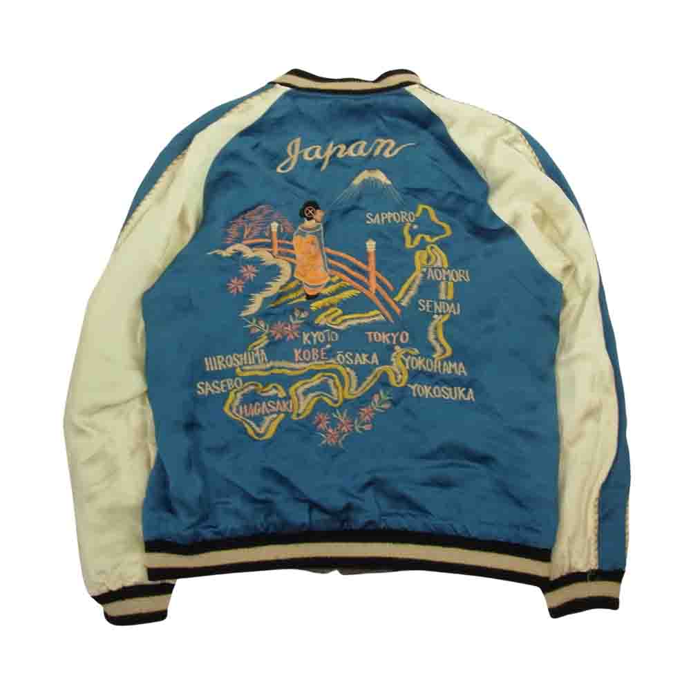 TAILOR TOYO テイラー東洋 TT4119 港商 SP スペシャル JAPAN MAP × 般若 スーベニア スカジャン ジャケット グレー系 ブルー系 大【中古】