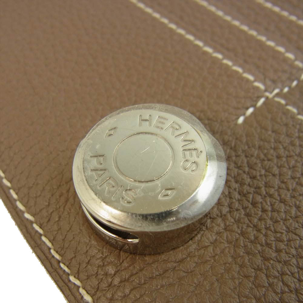 HERMES エルメス ドゴンロング エトゥープ シルバー金具 X刻印 16年製 長財布 ブラウン系【中古】