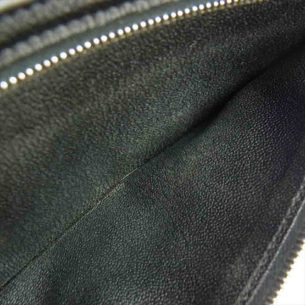 HERMES エルメス ベアン クロコダイル シルバー金具 □M刻印 09年製 ブラック系【中古】