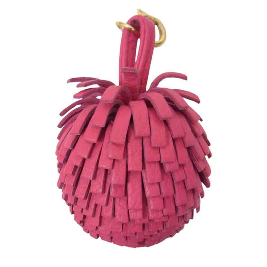 J&M Davidson ジェイアンドエムデヴィッドソン POMPOM CHARM ポンポンチャーム レザー バッグチャーム キーホルダー ピンク ピンク系【中古】