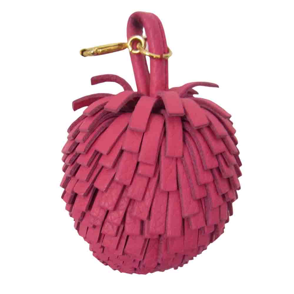 J&M Davidson ジェイアンドエムデヴィッドソン POMPOM CHARM ポンポンチャーム レザー バッグチャーム キーホルダー ピンク ピンク系【中古】