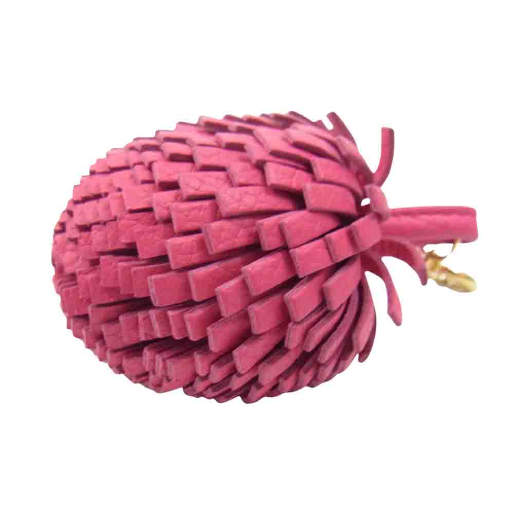 J&M Davidson ジェイアンドエムデヴィッドソン POMPOM CHARM ポンポンチャーム レザー バッグチャーム キーホルダー ピンク ピンク系【中古】
