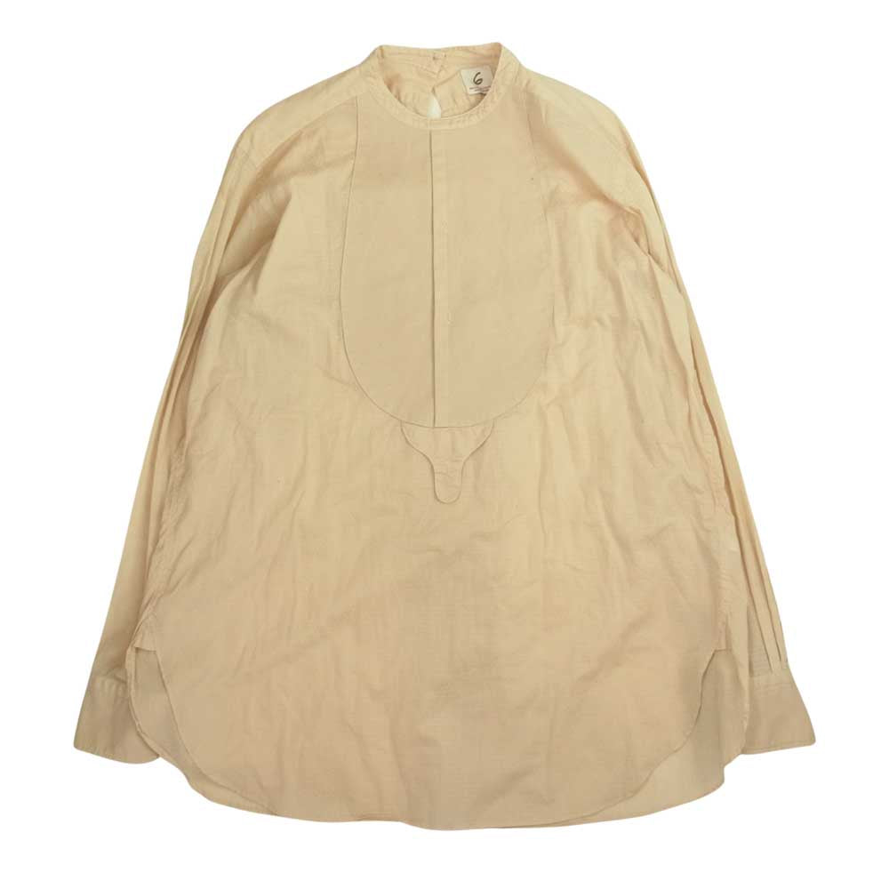 ロク ビューティアンドユース  8621-242-0029 COTTON DOBBY DYE SHIRT コットンドビーダイ ドレスシャツ ブラウス ベージュ系 36【中古】
