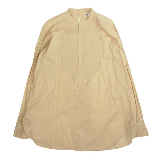 ロク ビューティアンドユース  8621-242-0029 COTTON DOBBY DYE SHIRT コットンドビーダイ ドレスシャツ ブラウス ベージュ系 36【中古】