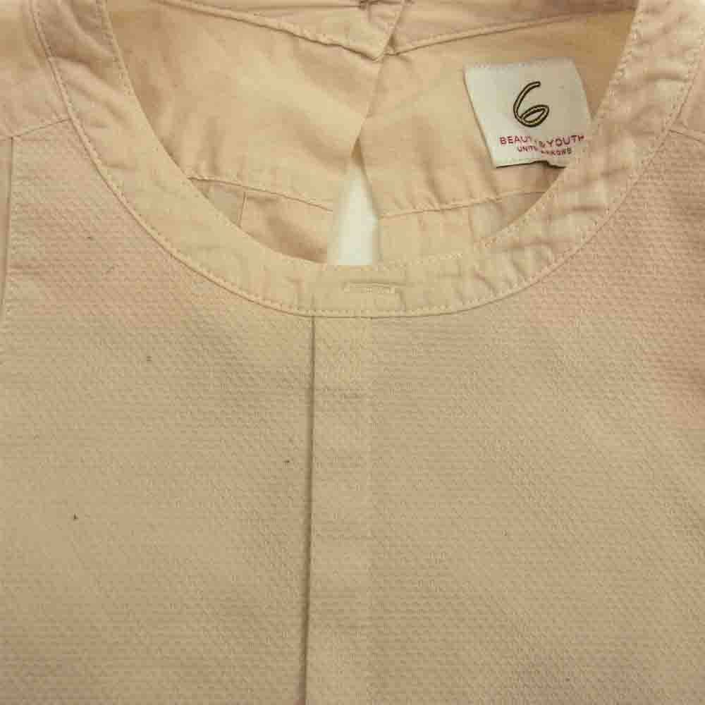 ロク ビューティアンドユース  8621-242-0029 COTTON DOBBY DYE SHIRT コットンドビーダイ ドレスシャツ ブラウス ベージュ系 36【中古】