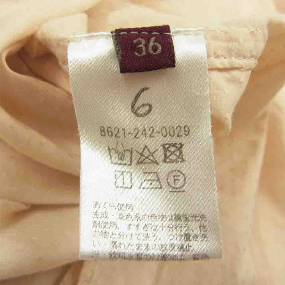 ロク ビューティアンドユース  8621-242-0029 COTTON DOBBY DYE SHIRT コットンドビーダイ ドレスシャツ ブラウス ベージュ系 36【中古】