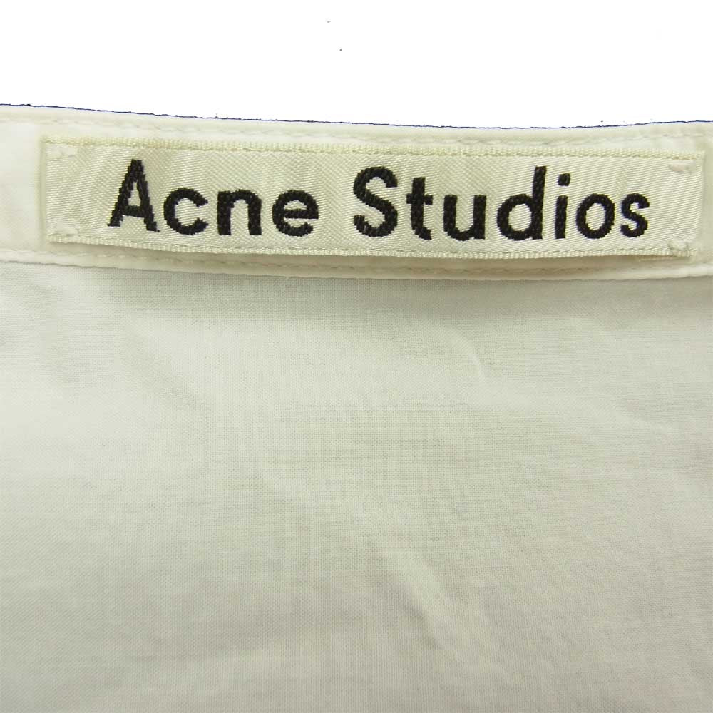 ACNE STUDIOS アクネストゥディオズ バンドカラー ワイドブラウス 半袖 シャツ ホワイト系 34【中古】