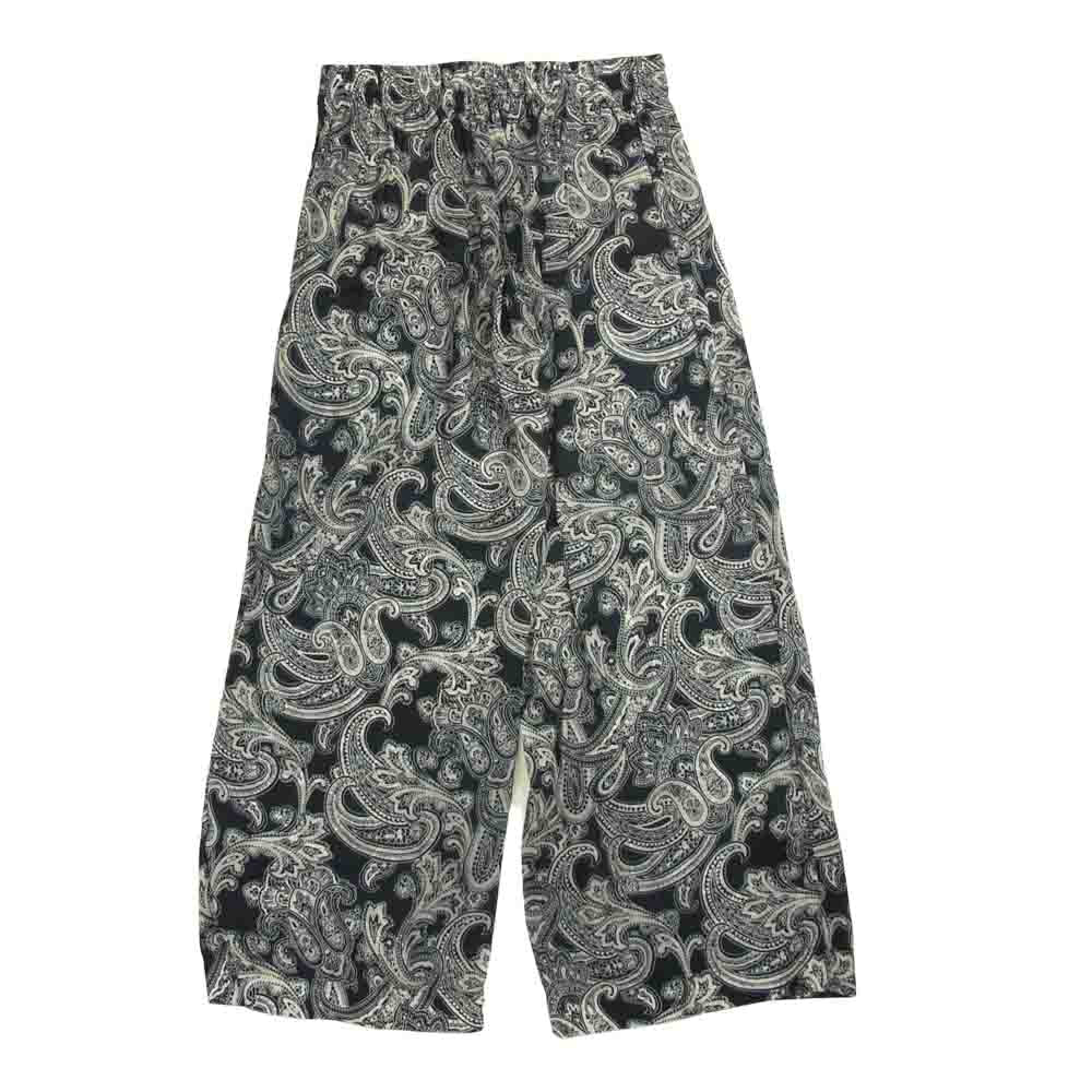 ACNE STUDIOS アクネストゥディオズ TENNESSEE CU PR SS17 ペイズリー柄 キュプラ リラックス ワイド パンツ バンダナ柄 ネイビー系 36【中古】