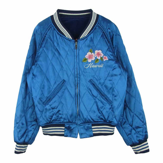 HYSTERIC GLAMOUR ヒステリックグラマー 2AB-3090 ALOHA GIRL リバーシブル スカジャン 日本製 ブルー系 FREE【中古】