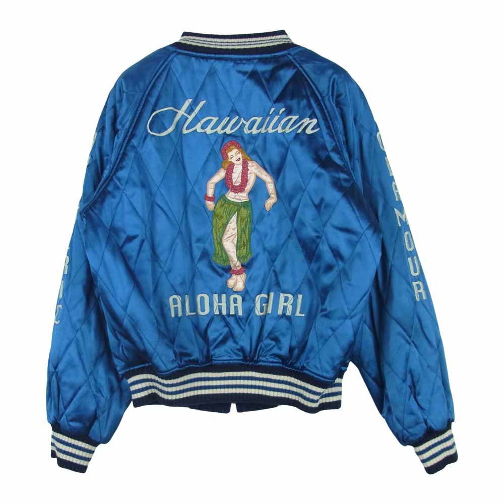 HYSTERIC GLAMOUR ヒステリックグラマー 2AB-3090 ALOHA GIRL リバーシブル スカジャン 日本製 ブルー系 FREE【中古】
