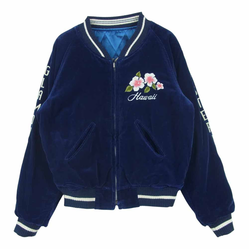 HYSTERIC GLAMOUR ヒステリックグラマー 2AB-3090 ALOHA GIRL リバーシブル スカジャン 日本製 ブルー系 FREE【中古】