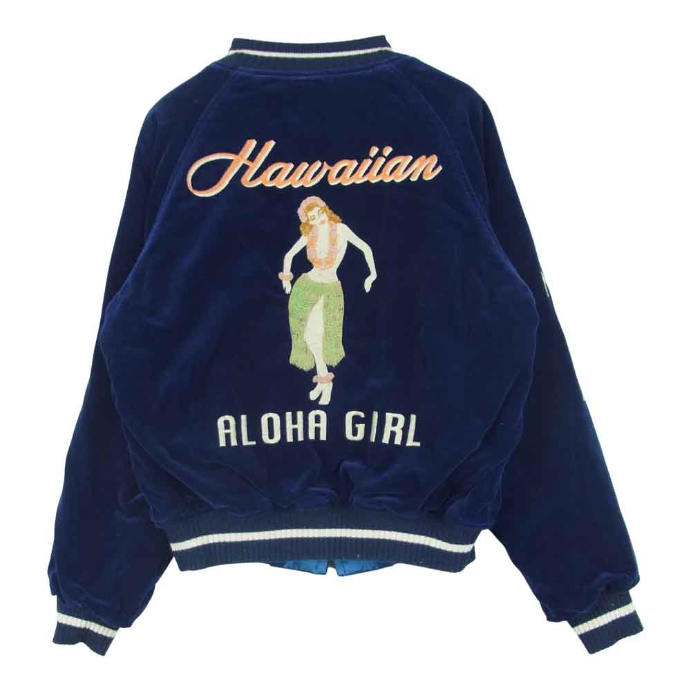 HYSTERIC GLAMOUR ヒステリックグラマー 2AB-3090 ALOHA GIRL リバーシブル スカジャン 日本製 ブルー系 FREE【中古】
