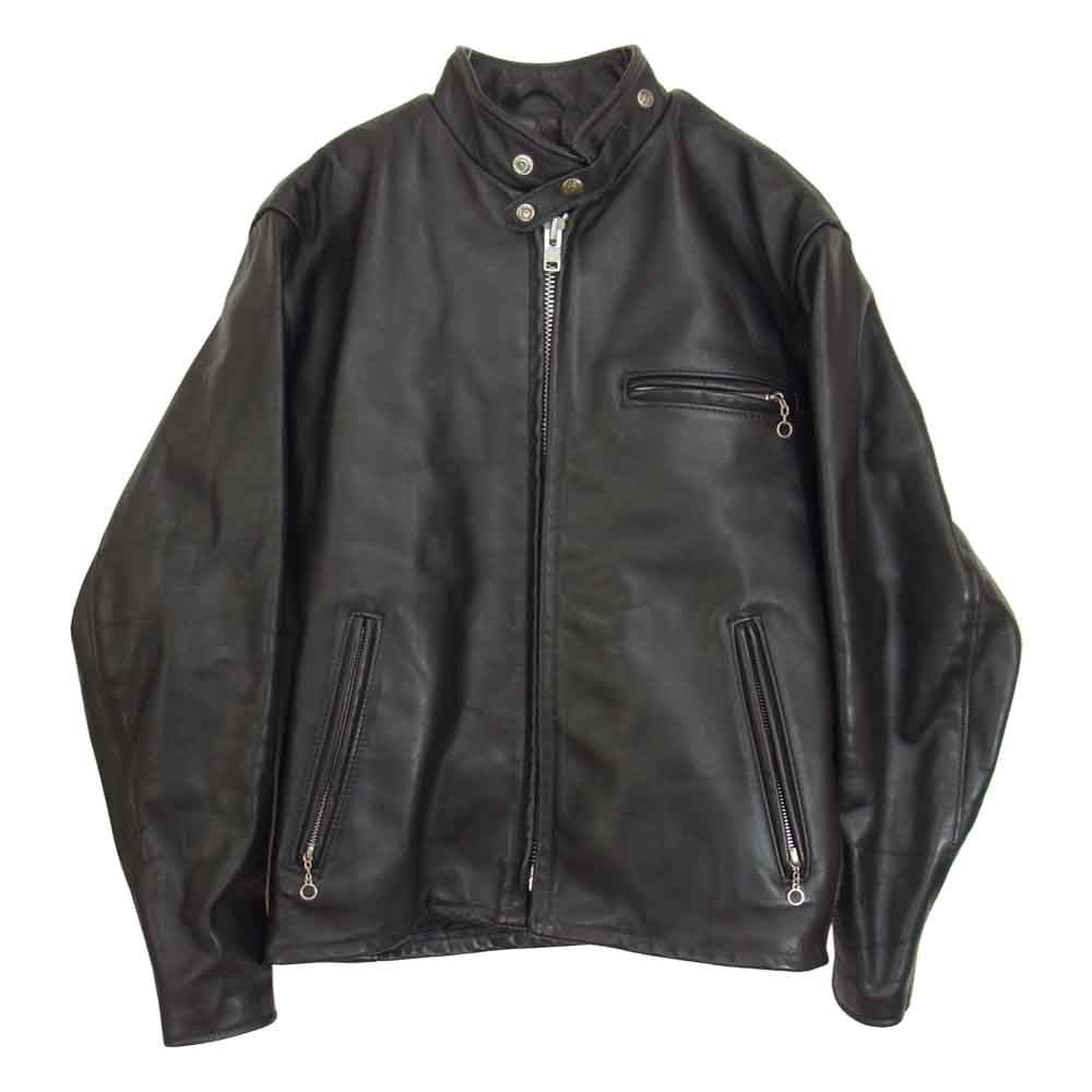schott ショット USA製 641 シングル ライダース ジャケット ライナー付き ブラック系 38【中古】