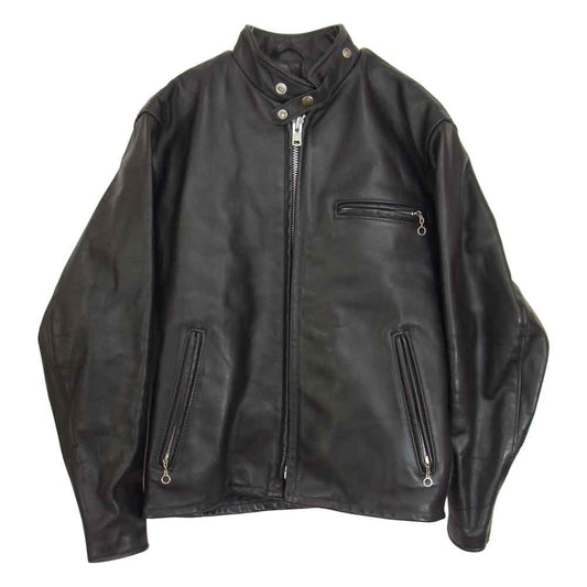 schott ショット USA製 641 シングル ライダース ジャケット ライナー付き ブラック系 38【中古】