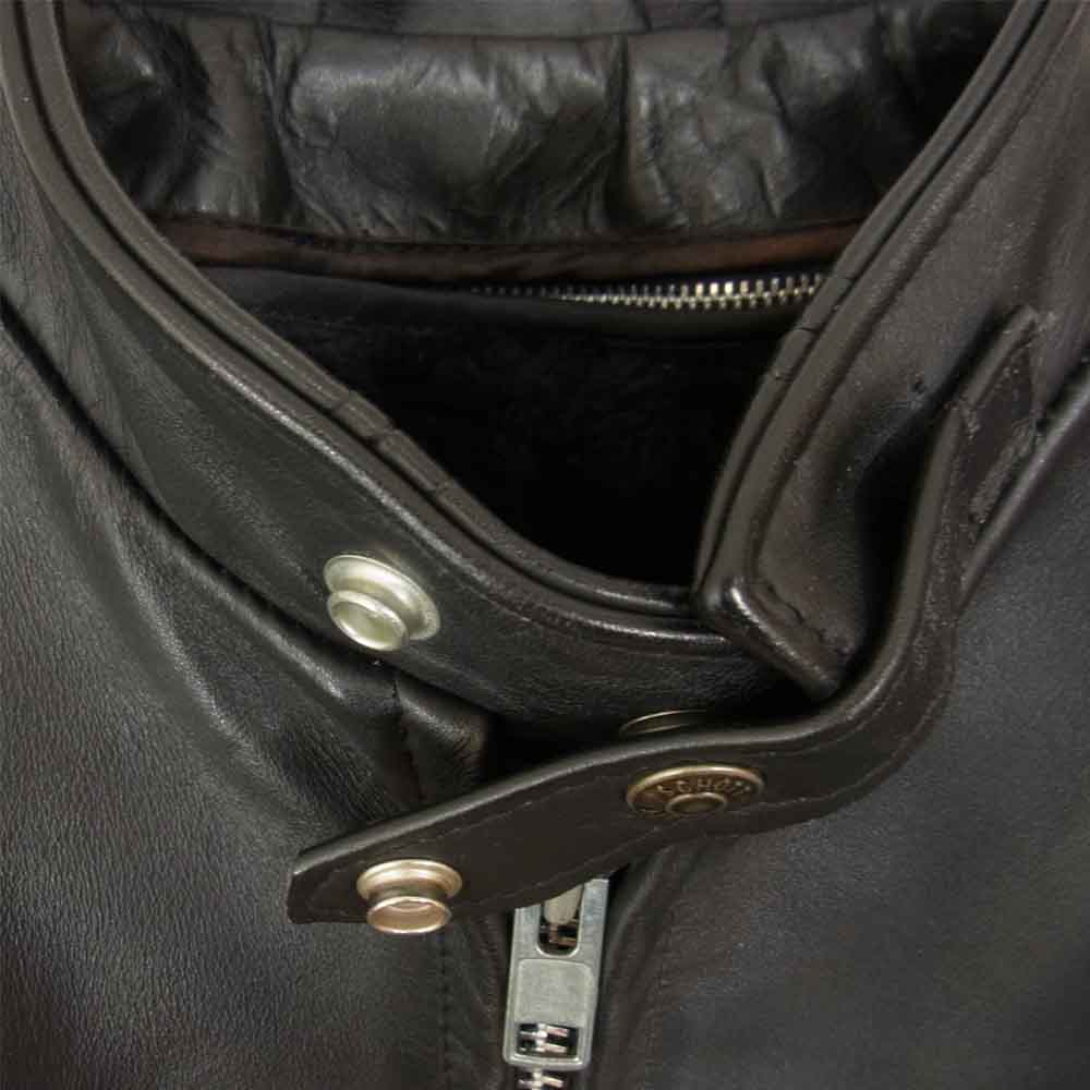 schott ショット USA製 641 シングル ライダース ジャケット ライナー付き ブラック系 38【中古】