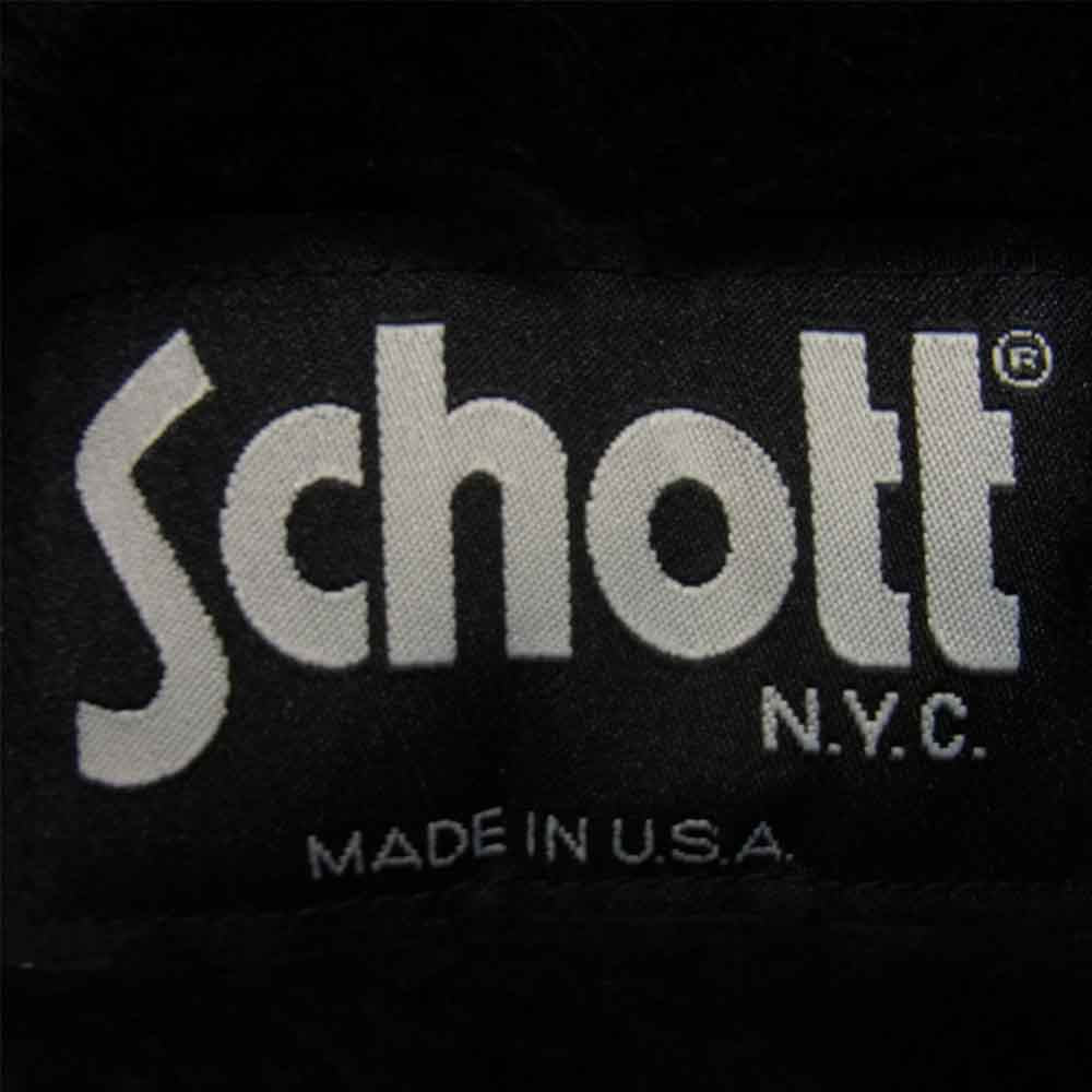 schott ショット USA製 641 シングル ライダース ジャケット ライナー付き ブラック系 38【中古】