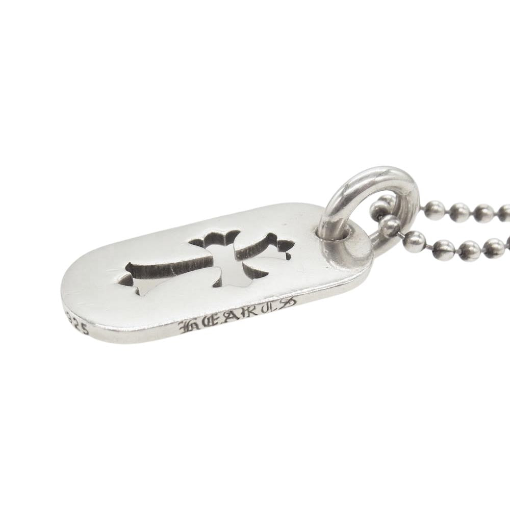 CHROME HEARTS クロムハーツ（原本無） D/TAG SML CO CRS カットアウトクロス スモール ドッグタグ ボールチェーン ネックレス シルバー系【中古】