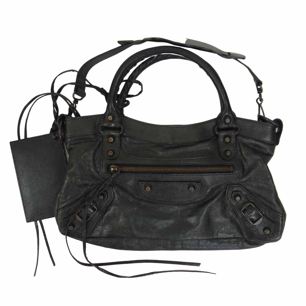 BALENCIAGA バレンシアガ 103208 ザファースト ハンドバッグ ブラック系【中古】
