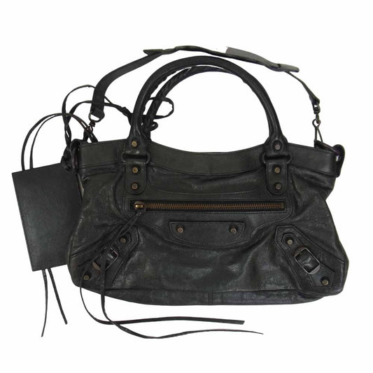 BALENCIAGA バレンシアガ 103208 ザファースト ハンドバッグ ブラック系【中古】