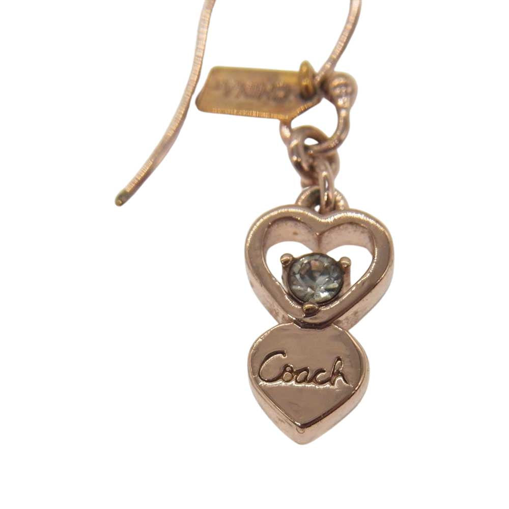 COACH コーチ ハート ラインストーン フック ピアス【中古】