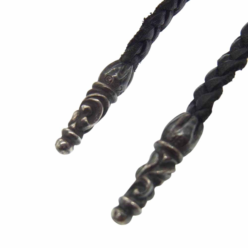 CHROME HEARTS クロムハーツ（原本無） LEATHER BRAID レザーブレード ネックレス ブラック系【中古】
